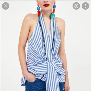 NWOT/Zara stripes top/L